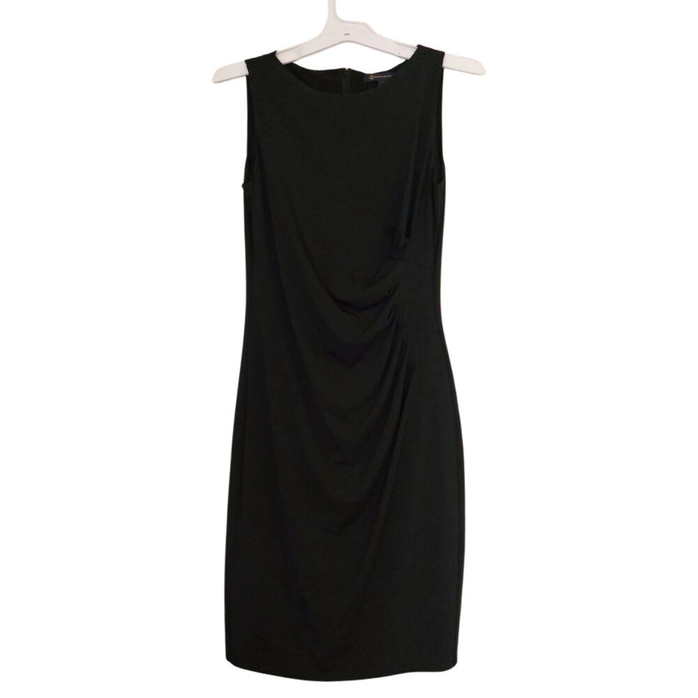 Brooks Brothers Little Black Dress Sheath Dress Rouched Detail Size Small